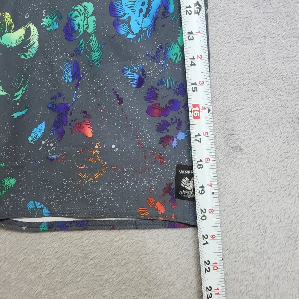 Vans Shorts Mens 30 Gray Floral Vanphibian Hybrid Board Swim Trunks Surf Beach - Picture 6 of 15